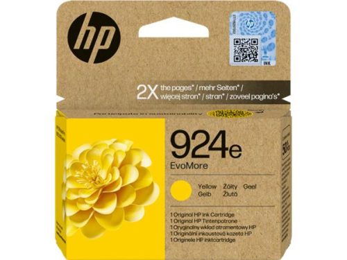 HP 4K0U9NE Tintapatron Officejet Pro 8120e, 8130e nyomtatókhoz, HP 924 EvoMore, sárga, 800 oldal