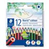 STAEDTLER Színes ceruza készlet, hatszögletű, félhosszú, STAEDTLER "Noris Colour 185", 12 különböző szín