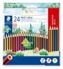 STAEDTLER Színes ceruza készlet, hatszögletű, STAEDTLER "Noris Colour 185", 20+4 különböző szín