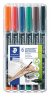 STAEDTLER Alkoholos marker készlet, OHP, 1 mm, STAEDTLER "Lumocolor® 317 M", 6 különböző szín