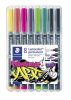 STAEDTLER Alkoholos marker vegyes készlet, OHP, STAEDTLER "Lumocolor® 31", 8 különböző szín, 3-féle vonalvastagság