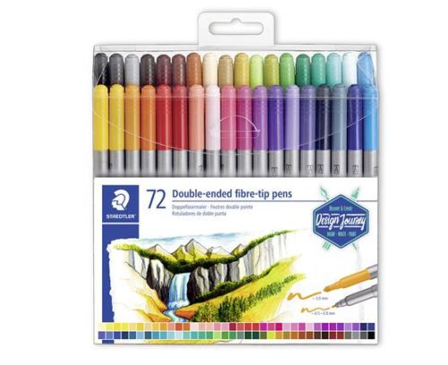 STAEDTLER Rostirón készlet, 0,8/3,0 mm, kétvégű, STAEDTLER® "3200", 72 különböző szín