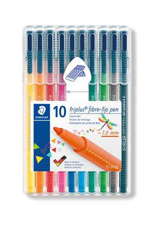 STAEDTLER Rostirón készlet, 1 mm, STAEDTLER "Triplus 323", 10 különböző szín