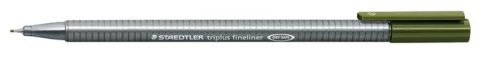 STAEDTLER Tűfilc, 0,3 mm, STAEDTLER "Triplus 334", olivazöld