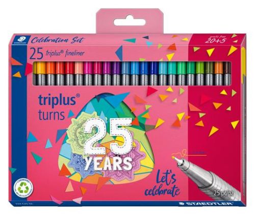 STAEDTLER Tűfilc készlet, 0,3 mm, STAEDTLER "Triplus® fineliner 334", 25 különböző szín