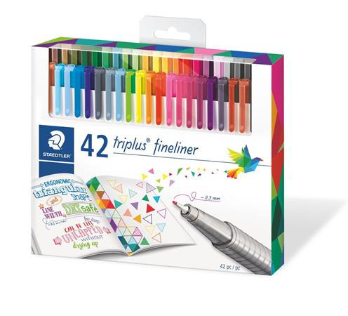 STAEDTLER Tűfilc készlet, 0,3 mm, STAEDTLER "Triplus 334", 42 különböző szín