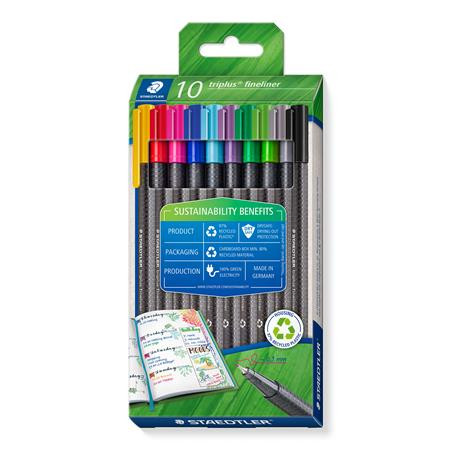 STAEDTLER Tűfilc készlet, 0,3 mm, STAEDTLER "Triplus® 334 R", 10 különböző szín