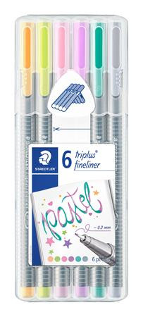 STAEDTLER Tűfilc készlet, 0,3 mm, STAEDTLER "Triplus Pastel 334", 6 pasztell szín