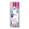 STAEDTLER Tűfilc készlet, 0,3 mm, STAEDTLER "Triplus 334", 6 flamingo szín