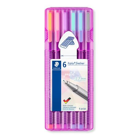 STAEDTLER Tűfilc készlet, 0,3 mm, STAEDTLER "Triplus® 334", 6 különböző pasztell szín