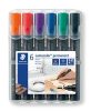 STAEDTLER Alkoholos marker készlet, 2 mm, kúpos, STAEDTLER "Lumocolor® 352", 6 különböző szín