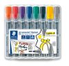 STAEDTLER Flipchart marker vegyes készlet, 2/2-5 mm, STAEDTLER "Lumocolor® 356", 8 különböző szín