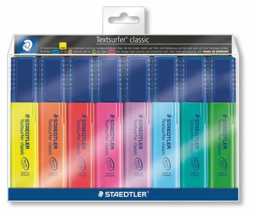 STAEDTLER Szövegkiemelő készlet, 1-5 mm, STAEDTLER "Textsurfer Classic 364", 8 különböző szín