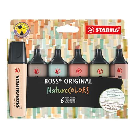 STABILO Szövegkiemelő készlet, 2-5 mm, STABILO "BOSS original NatureColors", 6 különböző szín