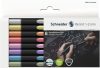 SCHNEIDER Metálfényű filctoll készlet, 1-2 mm, SCHNEIDER "Paint-It 020", 8 különböző szín