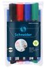 SCHNEIDER Tábla- és flipchart marker készlet, 2-3 mm, kúpos, SCHNEIDER "Maxx 290", 4 különböző szín