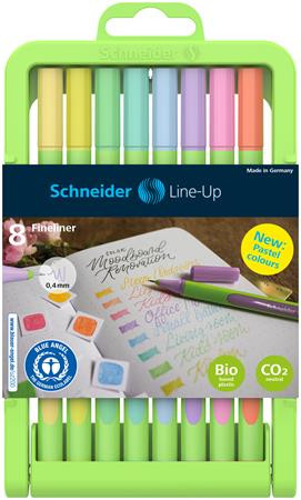 SCHNEIDER Tűfilc készlet, 0,4 mm, SCHNEIDER "Line-Up Pastel", 8 különböző pasztell szín