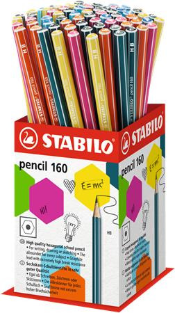 STABILO Grafitceruza display, HB, hatszögletű, STABILO "Pencil 160"