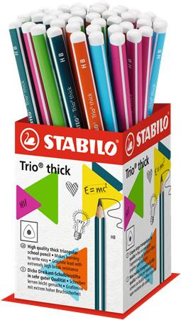 STABILO Grafitceruza display, HB, háromszögletű, vastag, STABILO "Trio thick"