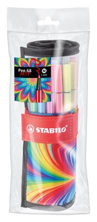 STABILO Rostirón, készlet, 1 mm, felcsavarható, STABILO "Pen 68 ARTY", 25 különböző színű