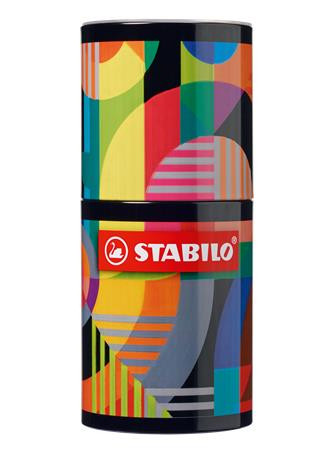 STABILO Rostirón készlet, hengeres fém doboz, 1 mm, STABILO "Pen 68 ARTY", 45 különböző szín