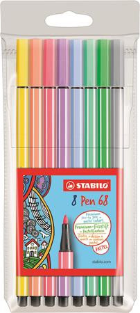 STABILO Rostirón készlet, 1 mm, STABILO "Pen 68", 8 pasztell szín