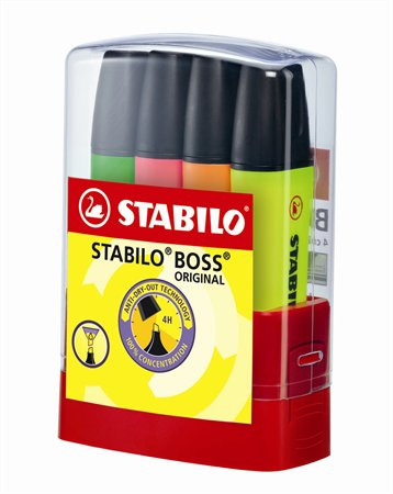 STABILO Szövegkiemelő készlet, 2-5 mm, STABILO "Boss Parade", 4 különböző szín