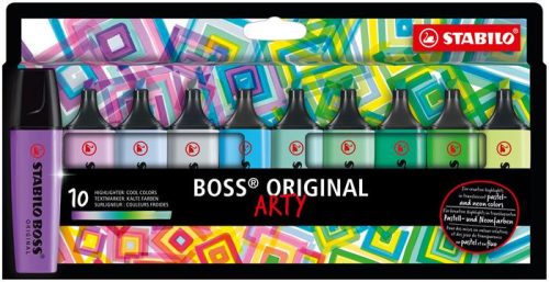 STABILO Szövegkiemelő készlet, 2-5 mm, STABILO "BOSS original Arty", 10 hideg szín