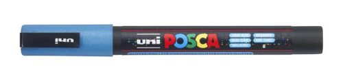 UNI Dekormarker, 0,9-1,3 mm, UNI"Posca PC-3ML", fényes világoskék