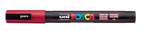 UNI Dekormarker, 0,9-1,3 mm, UNI "Posca PC-3M", sötétpiros