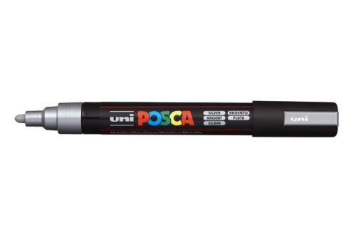 UNI Dekormarker, 1,8-2,5 mm, UNI "Posca PC-5M", ezüst