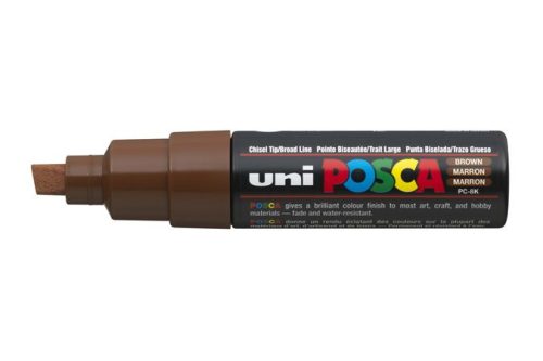 UNI Dekormarker, 8 mm, vágott, UNI "Posca PC-8K", barna