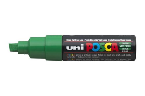 UNI Dekormarker, 8 mm, vágott, UNI "Posca PC-8K", zöld