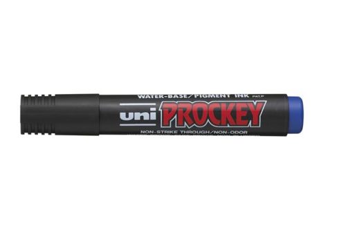 UNI Jelölőmarker, vízbázisú, 1,2-1,8 mm, UNI "Prockey PM-122", kék