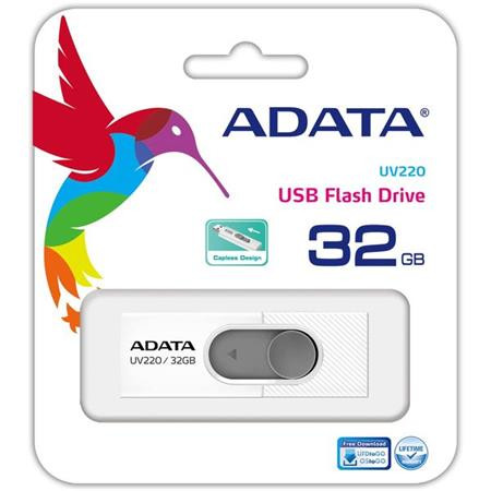 ADATA Pendrive, 32GB, USB 2.0, ADATA "UV220", fehér