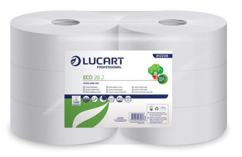 LUCART Toalettpapír, 2 rétegű, nagytekercses, 28 cm átmérő, LUCART, "Eco 28 J", fehér