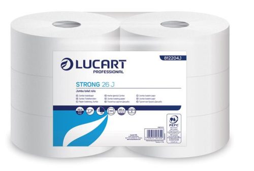 LUCART Toalettpapír, 2 rétegű, nagytekercses, 26 cm átmérő, LUCART, "Strong", hófehér