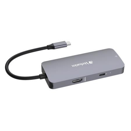 VERBATIM USB elosztó-HUB, USB-C PD/1xHDMI/1xRJ45/2xUSB-A 3.2 Gen1, VERBATIM