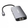 VERBATIM USB elosztó-HUB, 2xUSB-C/1xHDMI/3xUSB-A/RJ45/SD/mSD, VERBATIM