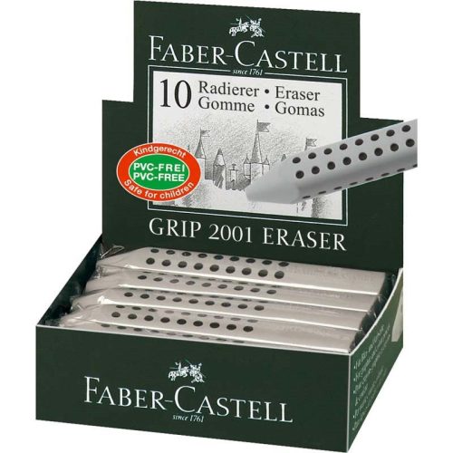 Radír FABER-CASTELL Grip 2001 háromszögletű 90x15x15mm szürke