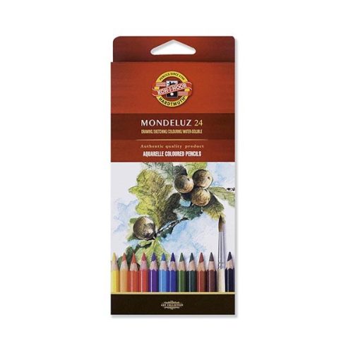 Színes ceruza KOH-I-NOOR 3718 Mondeluz Aquarell hatszögletű 24 db/készlet