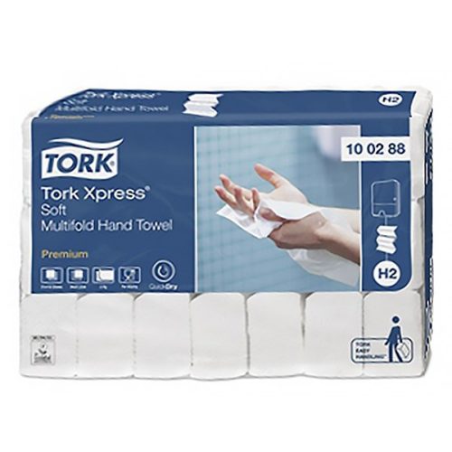 Kéztörlő TORK Xpress Soft Multifold Premium H2 hajtogatású 2 rétegű fehér