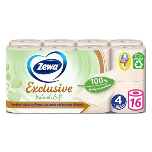 Toalettpapír ZEWA Exclusive 4 rétegű 16 tekercses Natural Soft