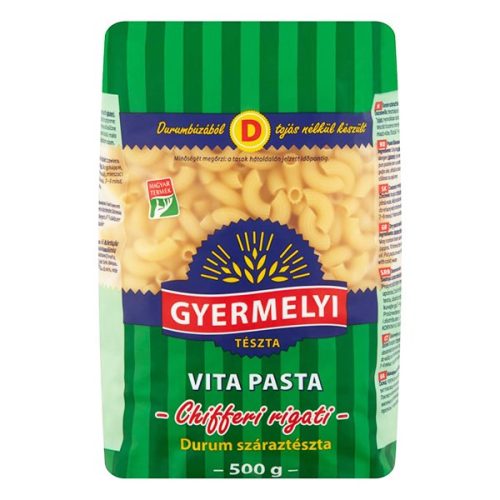 Száraztészta szarvacska GYERMELYI Vita Pasta durum 500g