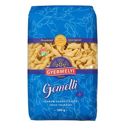 Száraztészta gemelli GYERMELYI 2 tojásos durum 500g