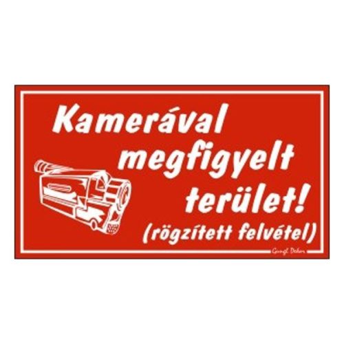 Piktogram Kamerával megfigyelt terület piros