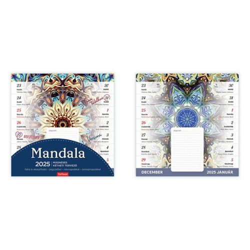 Falinaptár mágneses TOPTIMER T090 220x220mm álló Mandala 2025.