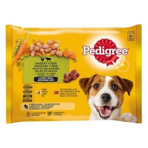 Állateledel alutasakos PEDIGREE Adult kutyáknak 4-pack csirke-marha válogatás 4x100g