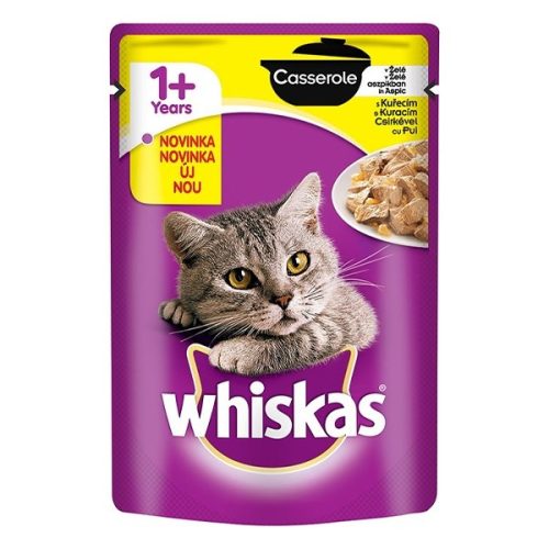 Állateledel alutasakos WHISKAS Casserole macskáknak csirke 85g