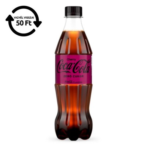 Üdítőital szénsavas COCA-COLA Cherry Zero 0,5L DRS